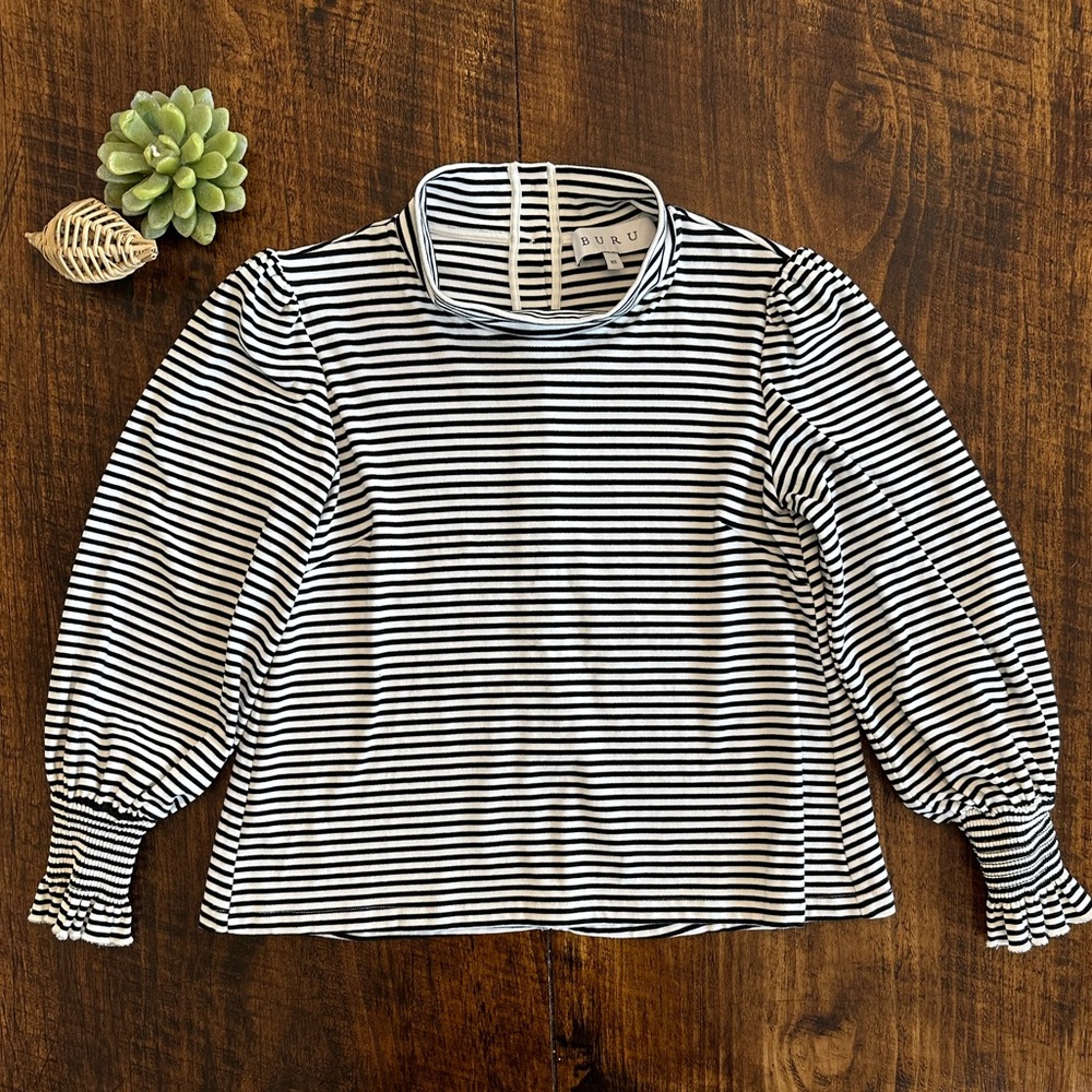 Striped Black and White Blouse